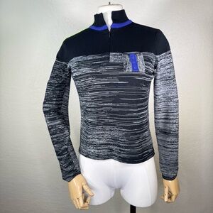 Vintage Jamie Sadock 1/4 Zip Fitted Long Sleeve Knit Top Sweater Size Petite EUC
